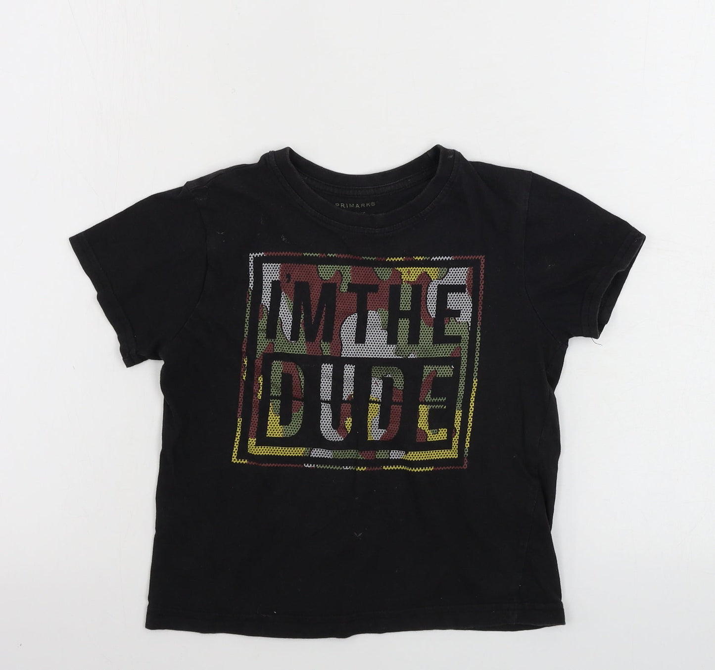 Primark  Boys Black   Basic T-Shirt Size 5-6 Years