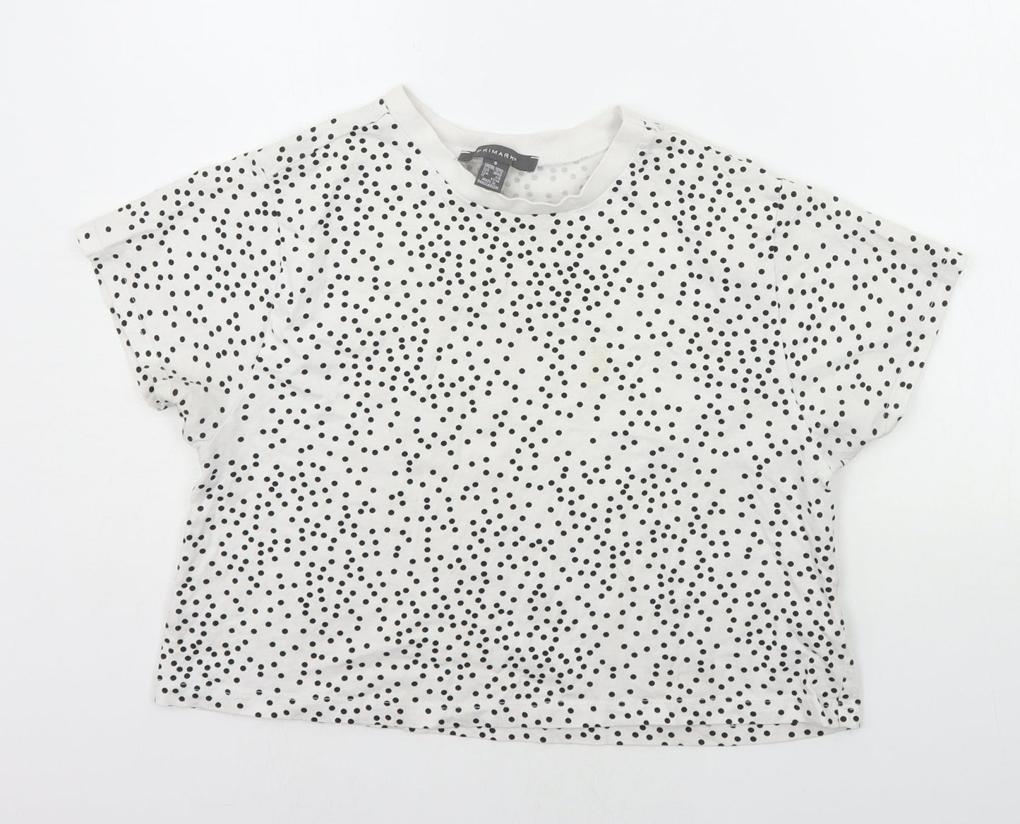 New Look Womens White Polka Dot  Basic T-Shirt Size S