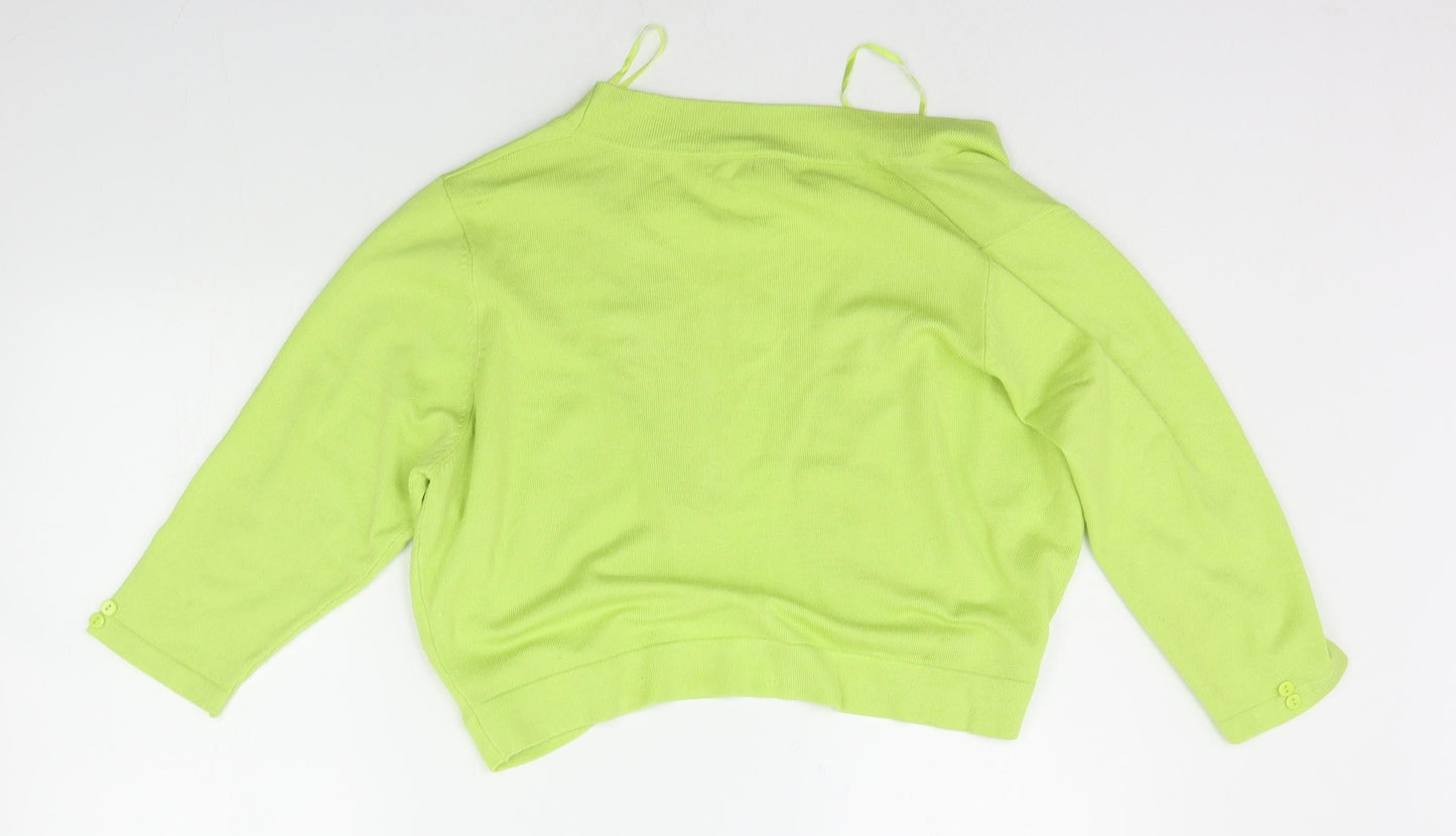 //text Womens Yellow   Cardigan Jumper Size L