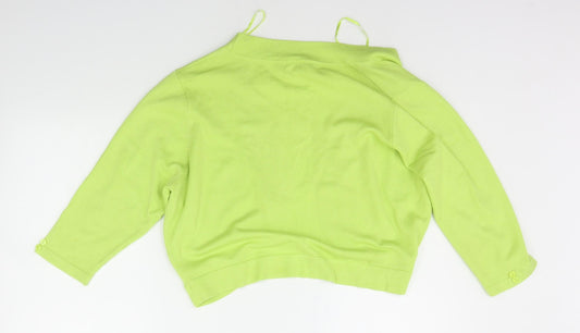 //text Womens Yellow   Cardigan Jumper Size L
