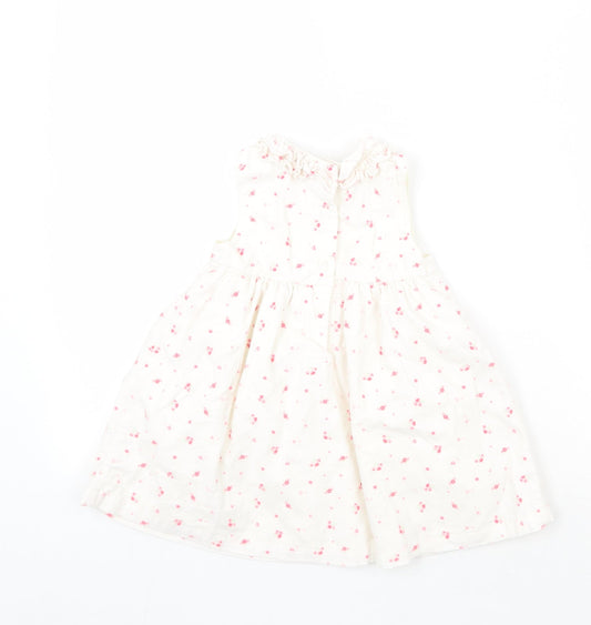 Mini Club Girls White Floral  A-Line  Size 9-12 Months