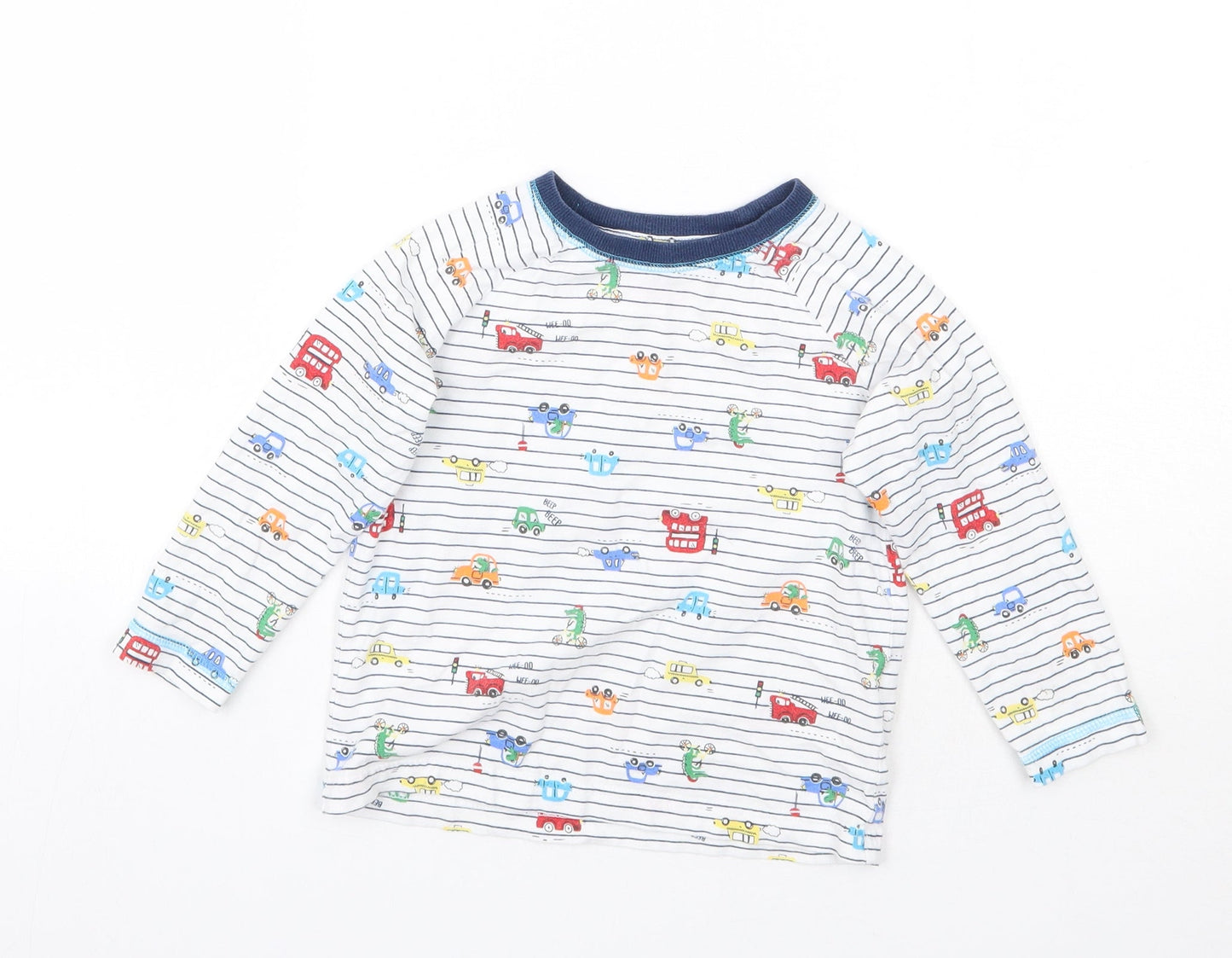 Matalan Boys White Striped  Basic T-Shirt Size 4-5 Years
