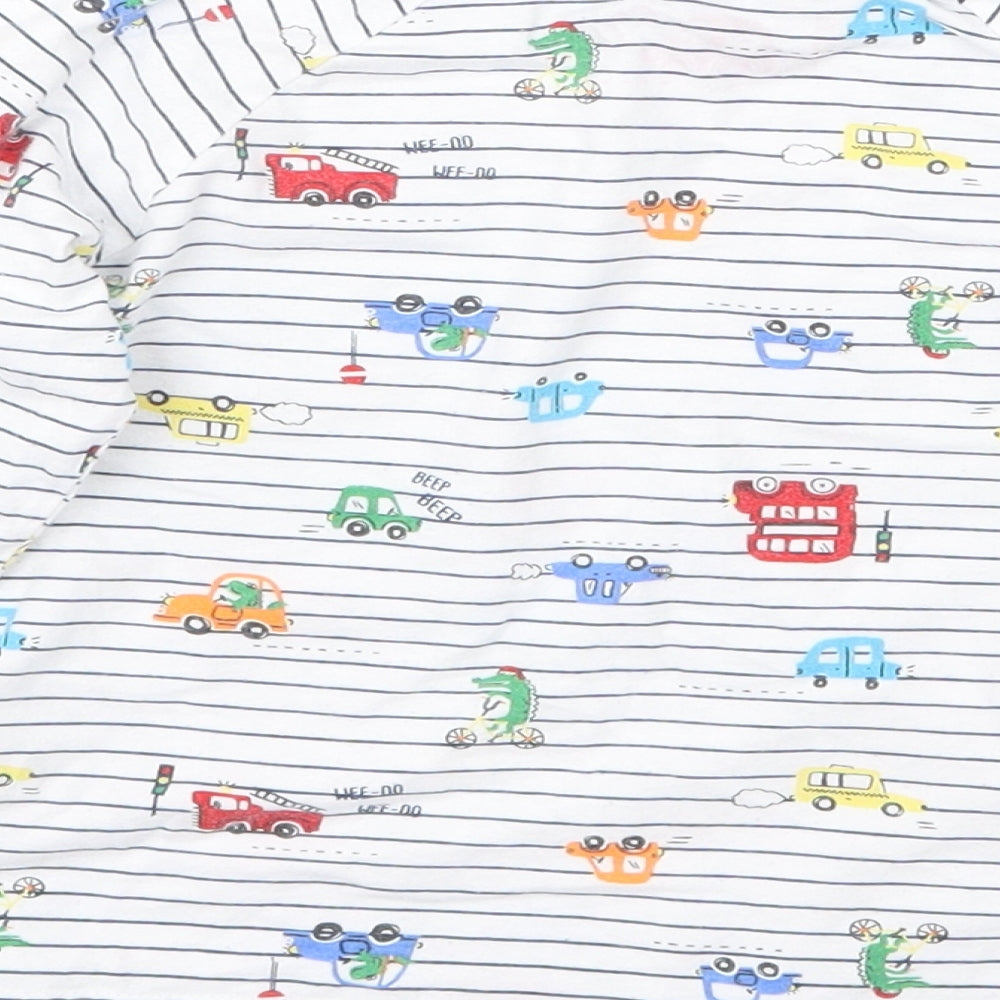 Matalan Boys White Striped  Basic T-Shirt Size 4-5 Years