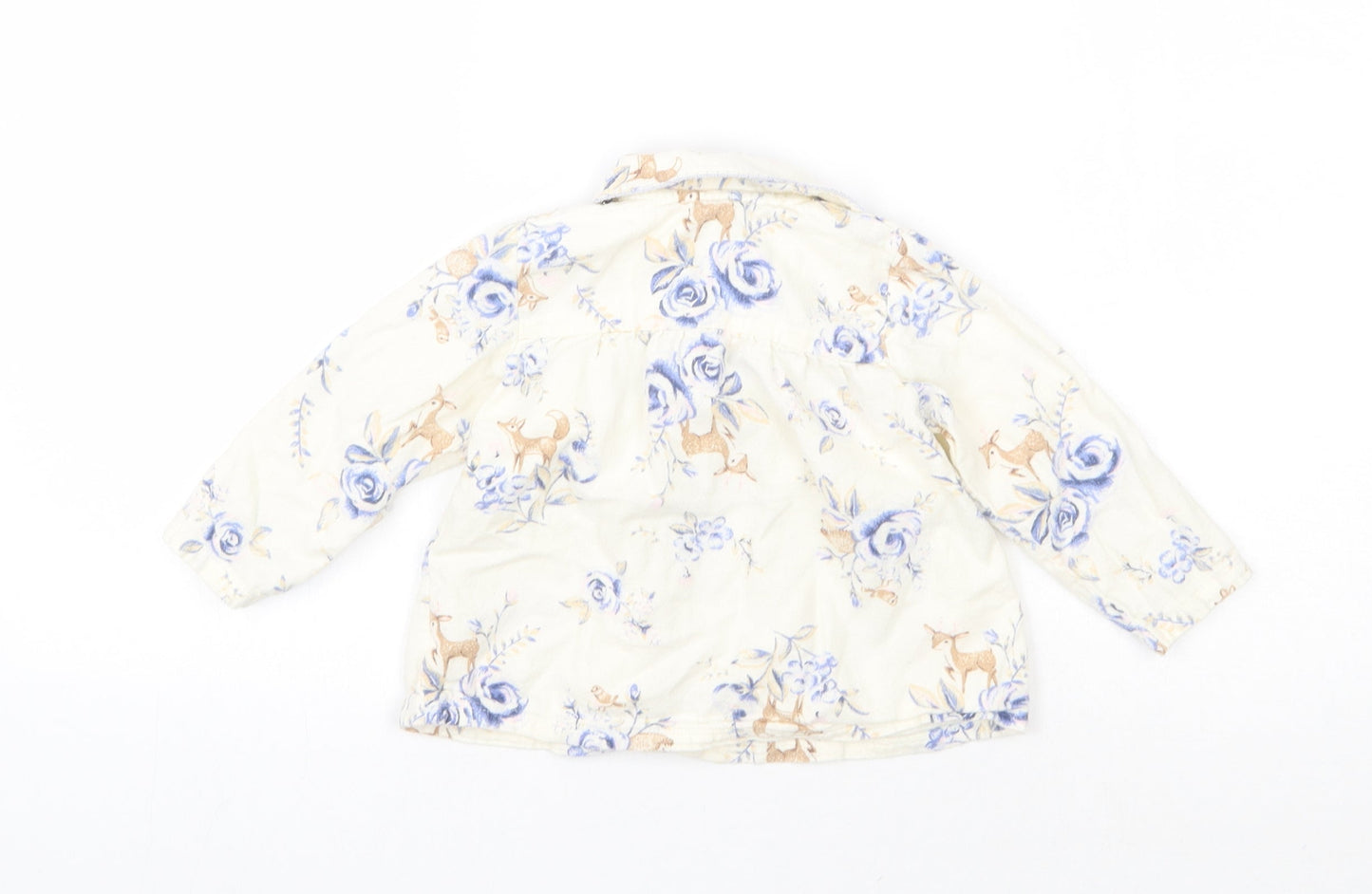 Nutmeg Girls White Floral  Basic Button-Up Size 12 Months