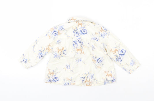 Nutmeg Girls White Floral  Basic Button-Up Size 12 Months