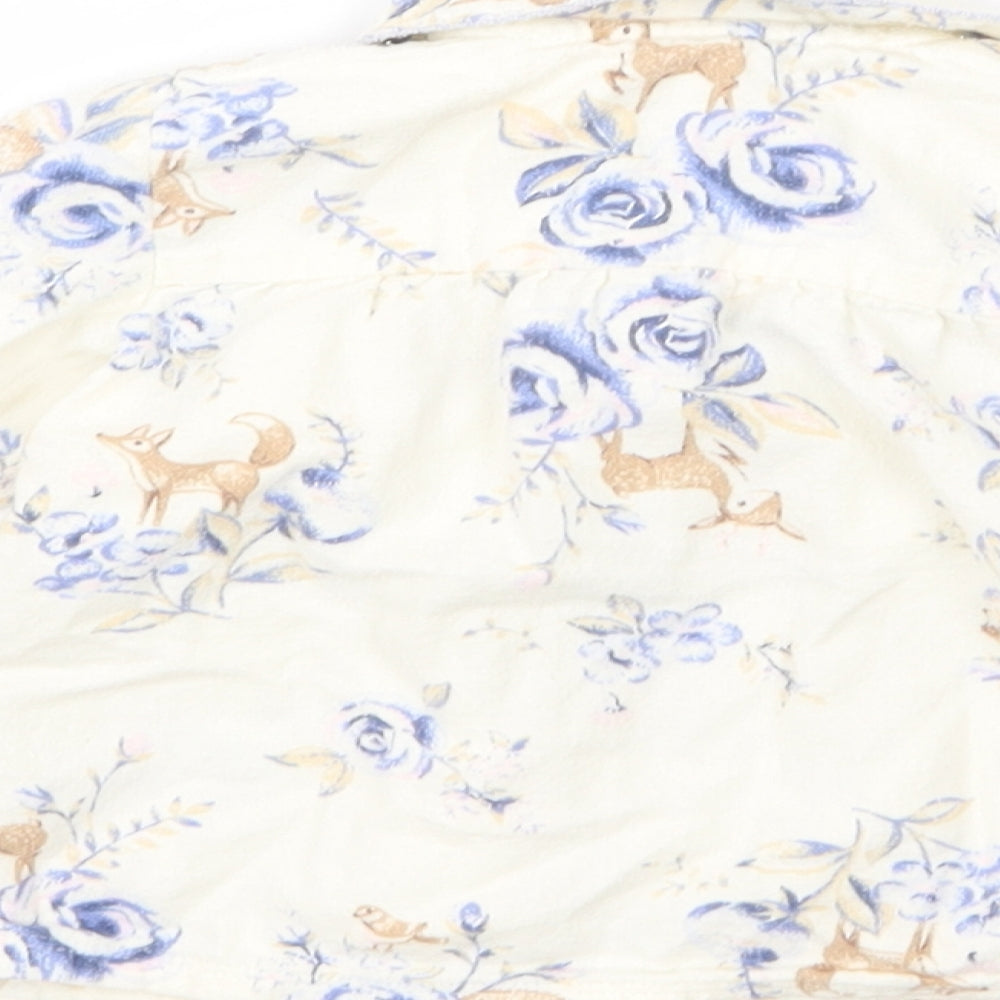 Nutmeg Girls White Floral  Basic Button-Up Size 12 Months