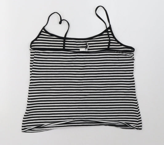 H&M Womens White Striped  Basic Tank Size L