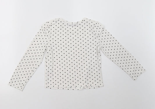 Primark Girls White Polka Dot  Pullover Sweatshirt Size 7-8 Years