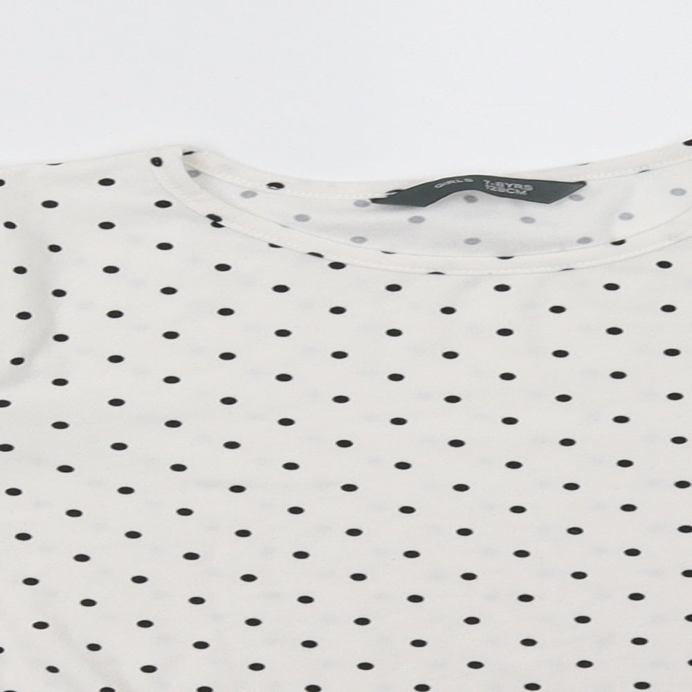 Primark Girls White Polka Dot  Pullover Sweatshirt Size 7-8 Years