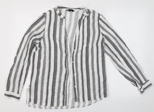 New Look Womens Multicoloured Striped  Basic Button-Up Size 12