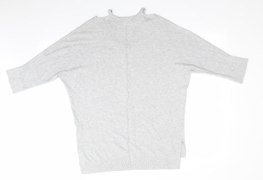 Knitwear by F&F Womens Grey   Pullover Jumper Size 8  - Shoulder cut out