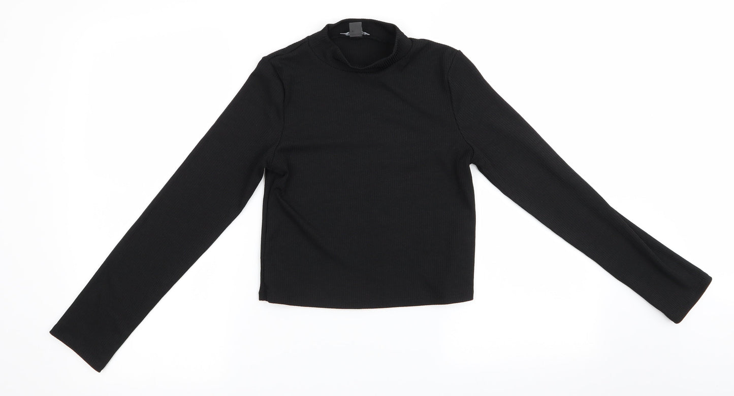 Primark Girls Black   Pullover Jumper Size 12-13 Years  - ribbed fabric