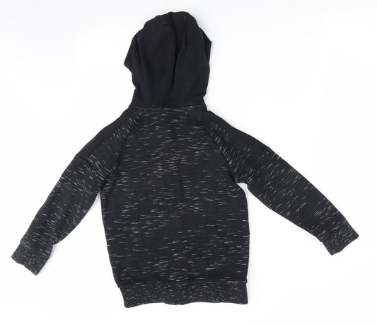 Florence and Fred Boys Black   Full Zip Hoodie Size 6-7 Years  - Future - white dash pattern