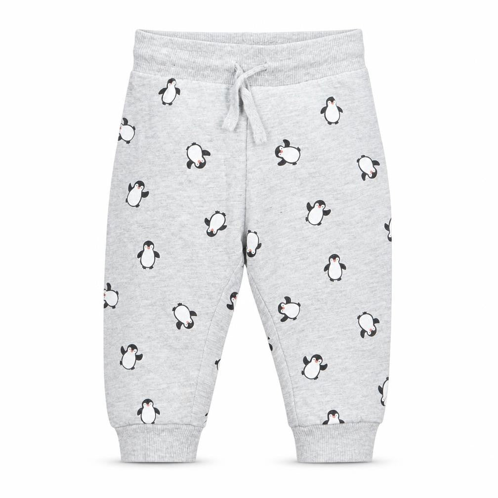 H&M Boys Grey Animal Print  Jogger Trousers Size 9-12 Months  - Penguin Print