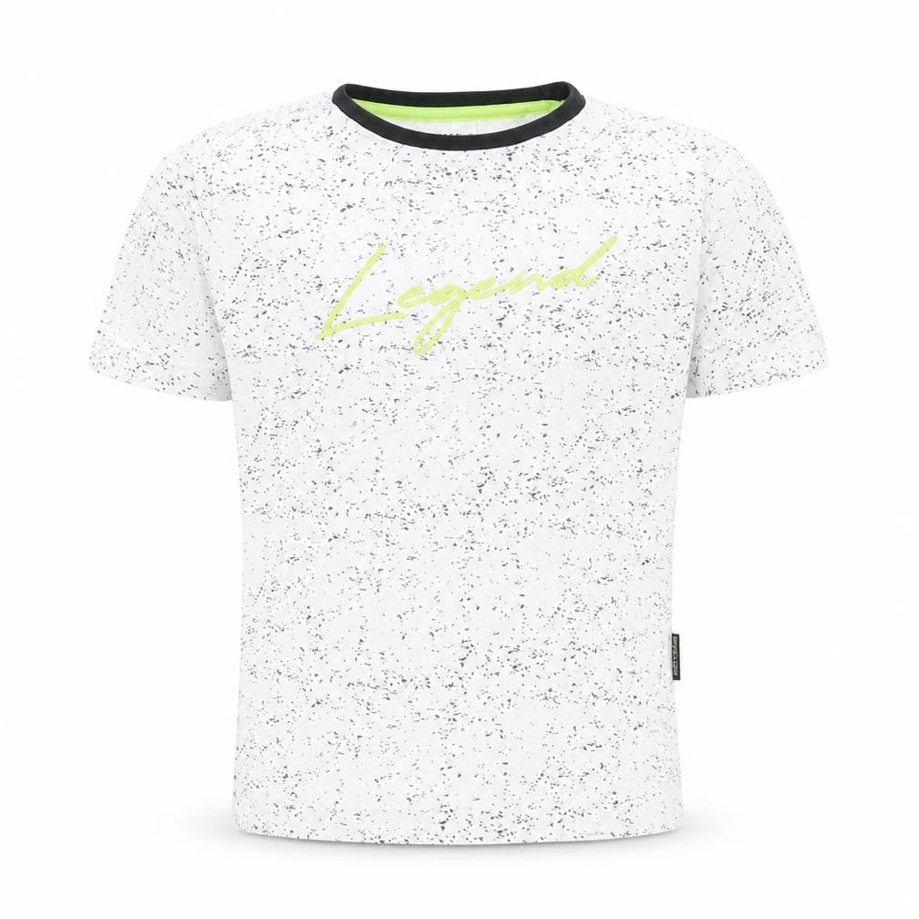 Primark Boys Ivory   Basic T-Shirt Size 6-7 Years  - Legend - black fleck print