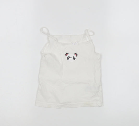 Primark Girls White   Basic Tank Size 4-5 Years