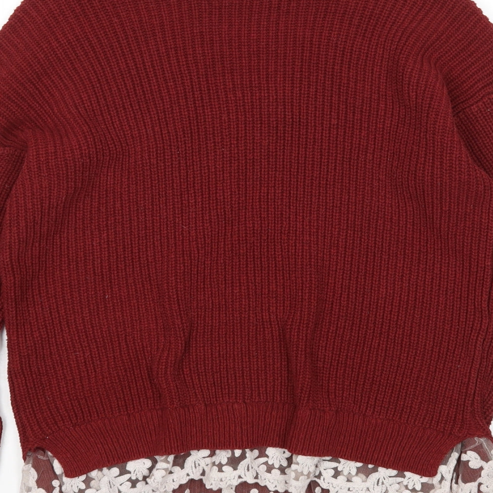 FOREVER 21 Womens Red   Pullover Jumper Size M