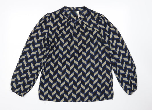 Stella Morgan Womens Multicoloured Herringbone  Basic Blouse Size 10