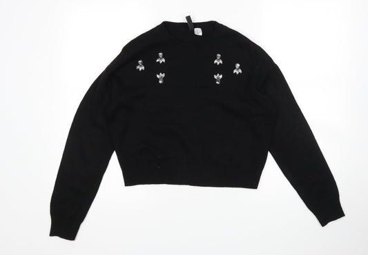 H&M Womens Black   Pullover Jumper Size XS