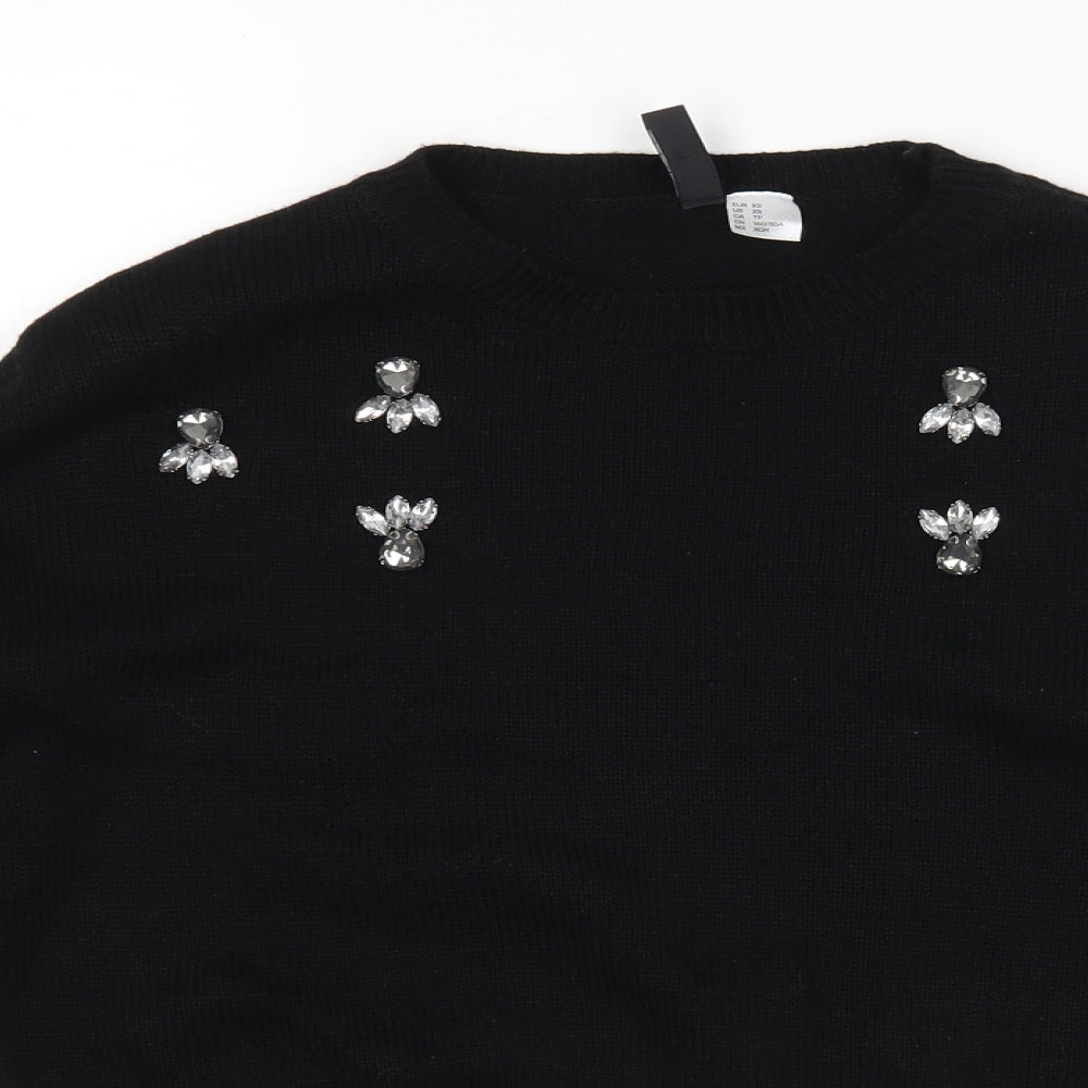 H&M Womens Black   Pullover Jumper Size XS