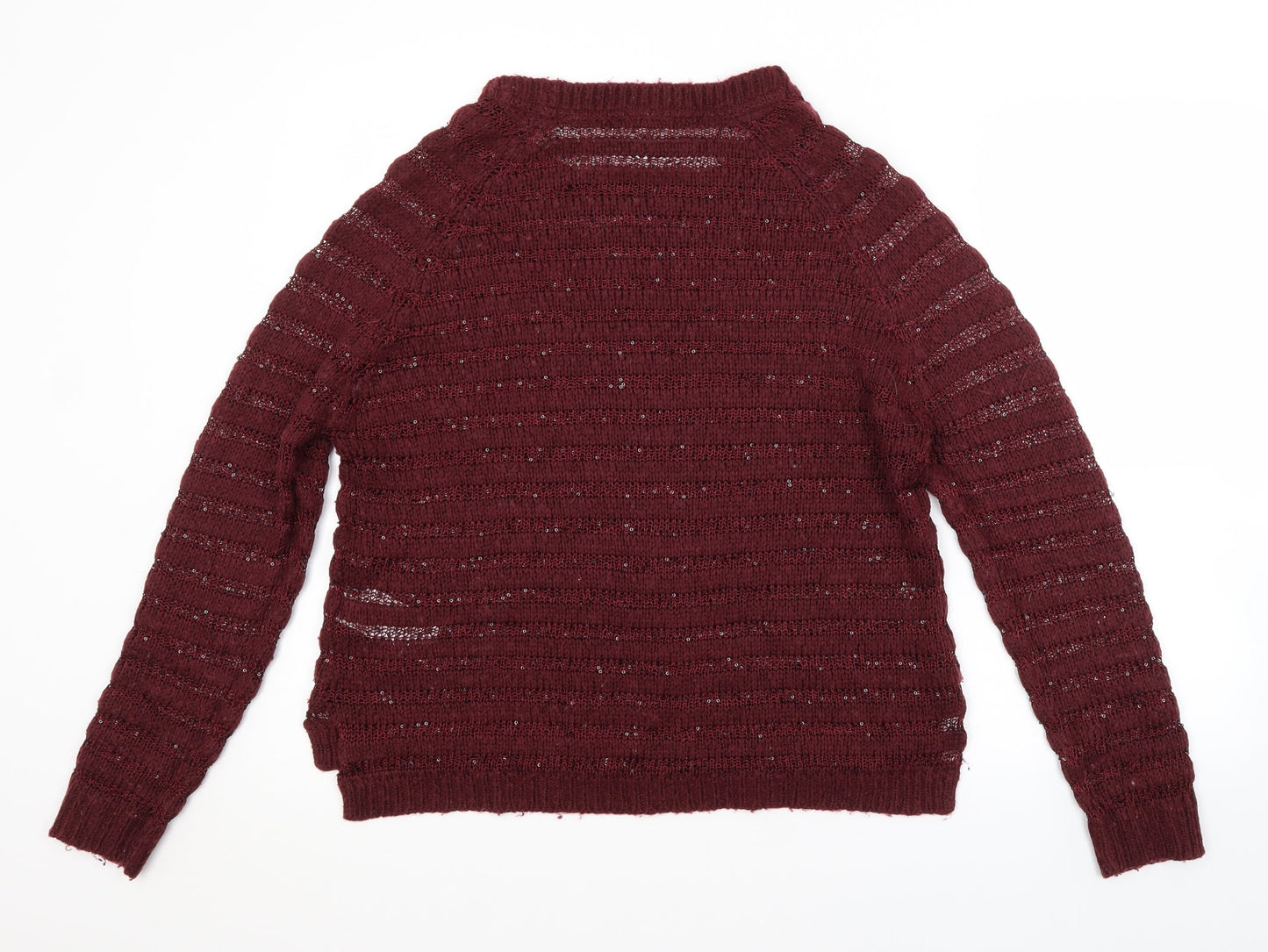 Preworn Womens Purple Striped  Pullover Jumper Size 16