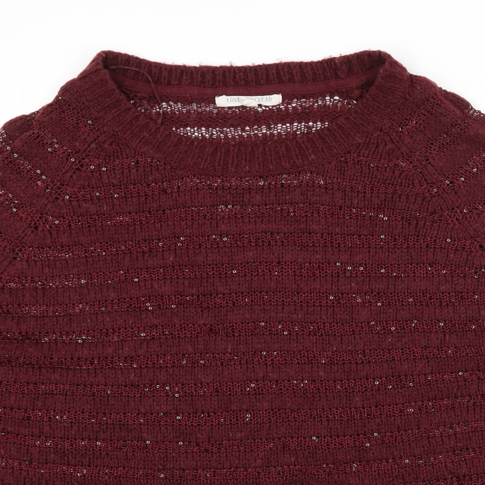 Preworn Womens Purple Striped  Pullover Jumper Size 16