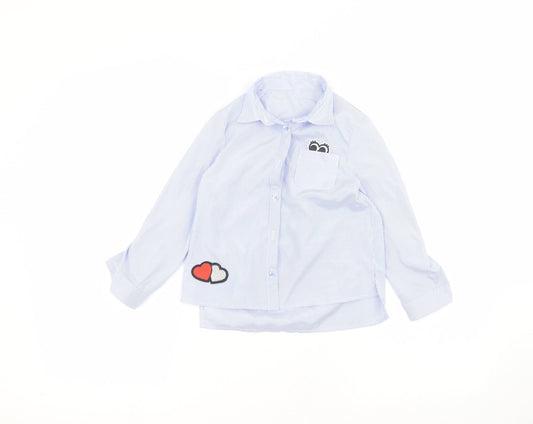 Nutmeg Boys Blue Striped  Basic Button-Up Size 5-6 Years