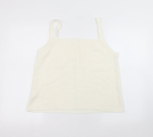 Preworn Womens White   Basic T-Shirt Size 14