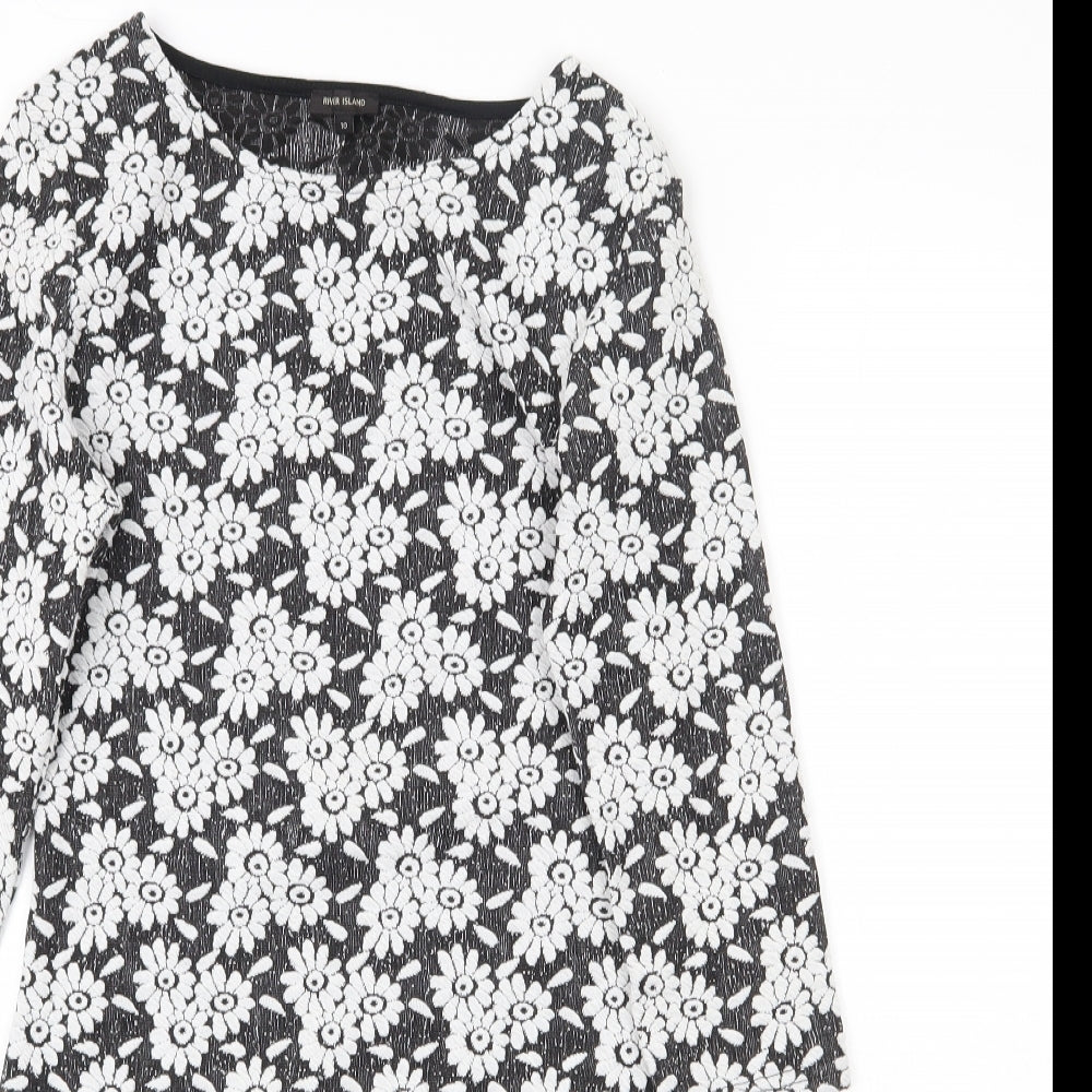 River Island Womens Black Floral  Mini  Size 10