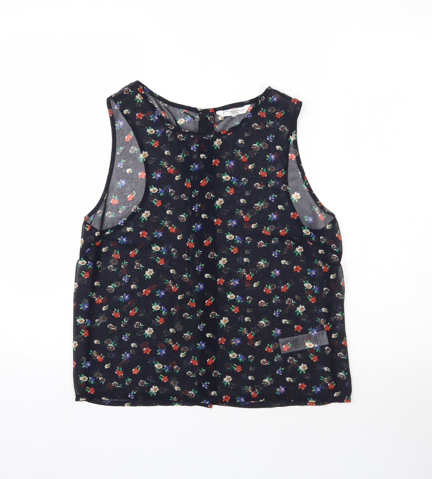 New Look Womens Black Floral  Basic Blouse Size 14