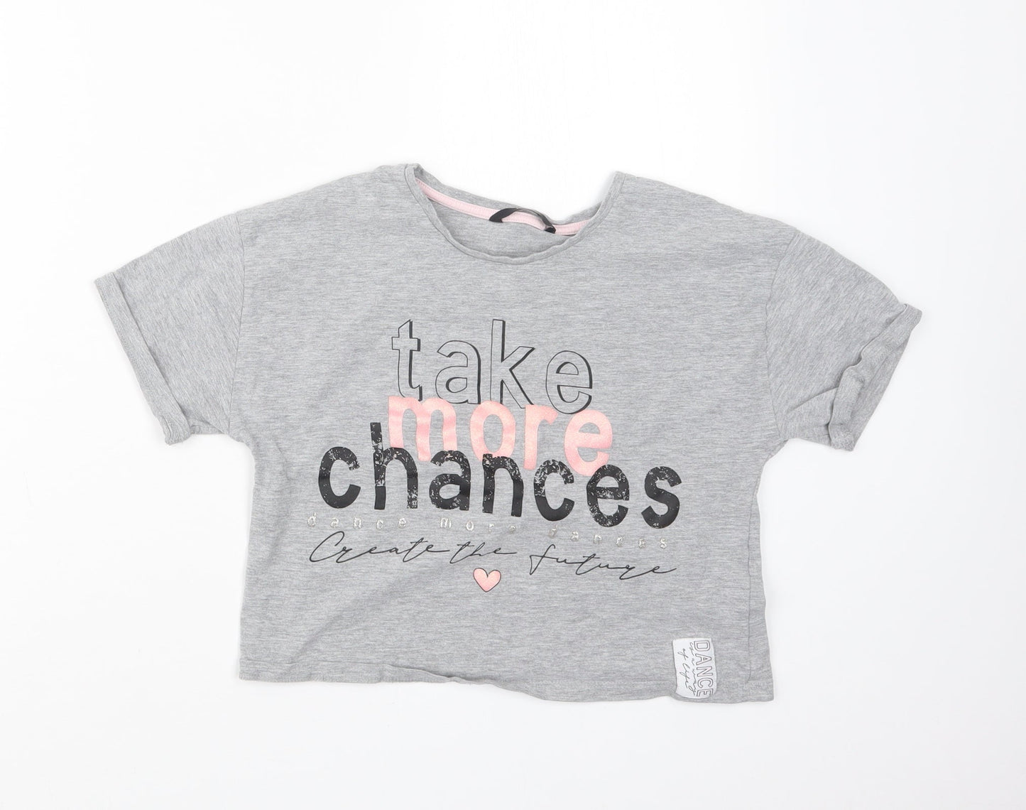 George Girls Grey   Basic T-Shirt Size 11-12 Years