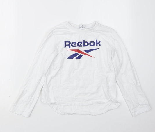 Reebok Boys White   Basic T-Shirt Size 11-12 Years