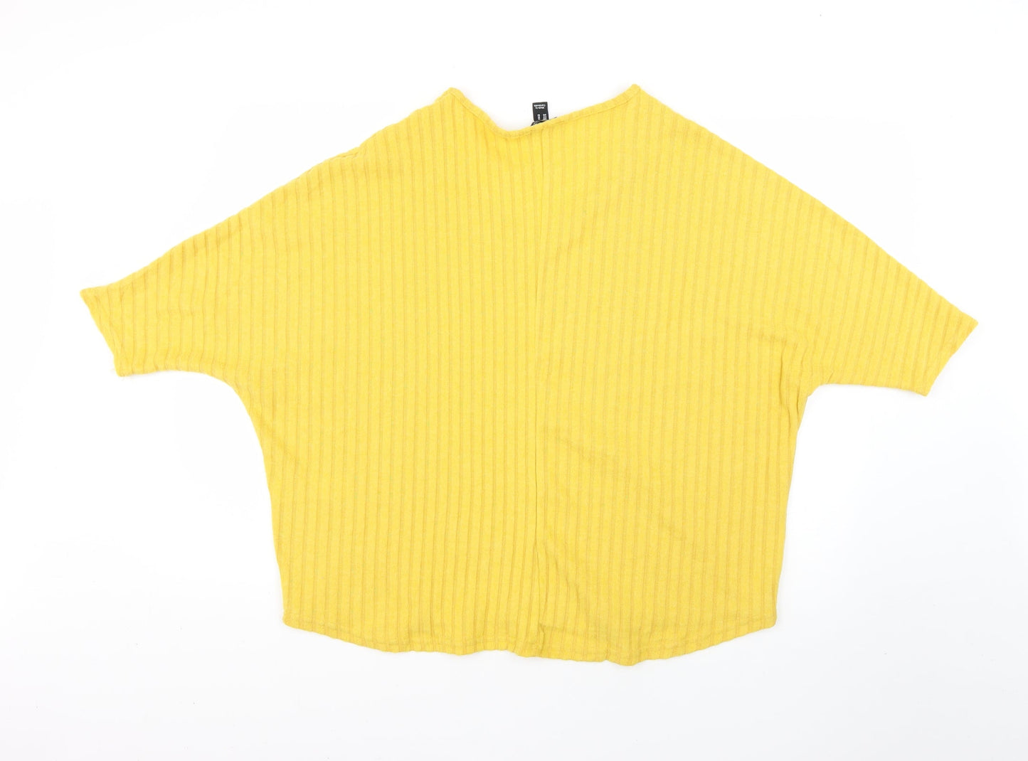 New Look Womens Yellow Striped  Pullover Jumper Size M