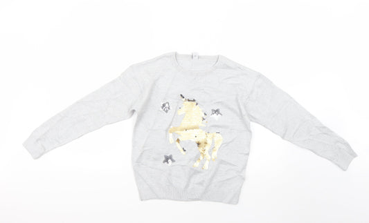 TU Girls Silver   Pullover Jumper Size 12 Years