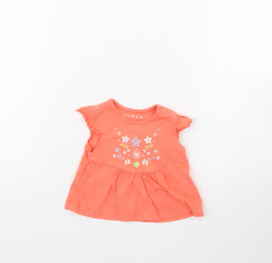 Nutmeg Girls Orange   Basic Blouse Size 0-3 Months