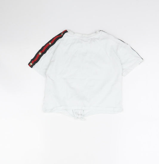 Candy Couture Girls White   Cropped T-Shirt Size 9 Years  - Weekends forever