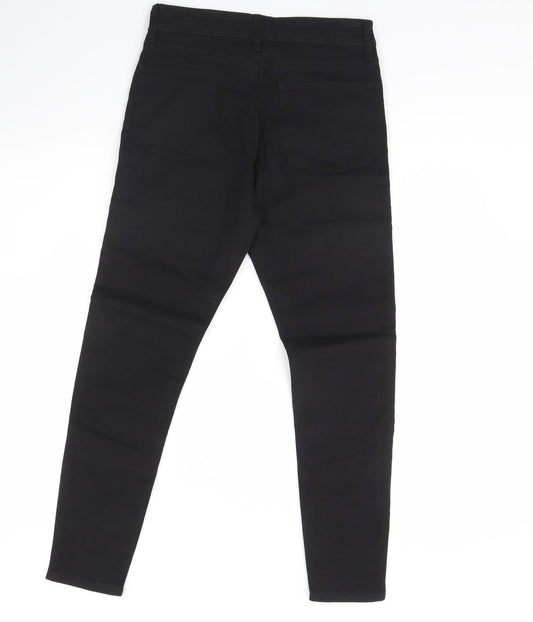 Preworn Womens Black  Denim Skinny Jeans Size 12 L29 in