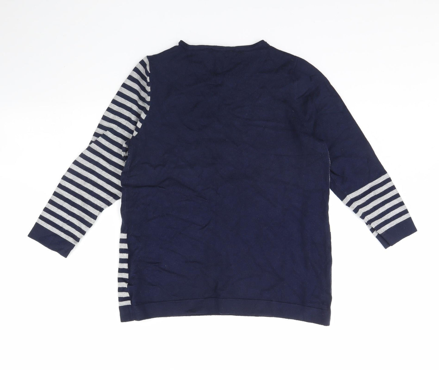 Bonmarche Womens Blue Striped  Pullover Jumper Size 12