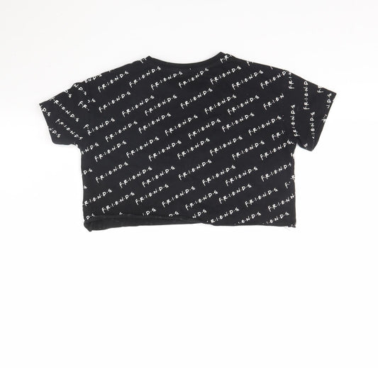 George Girls Black Spotted  Cropped T-Shirt Size 8 Years  - FRIENDS