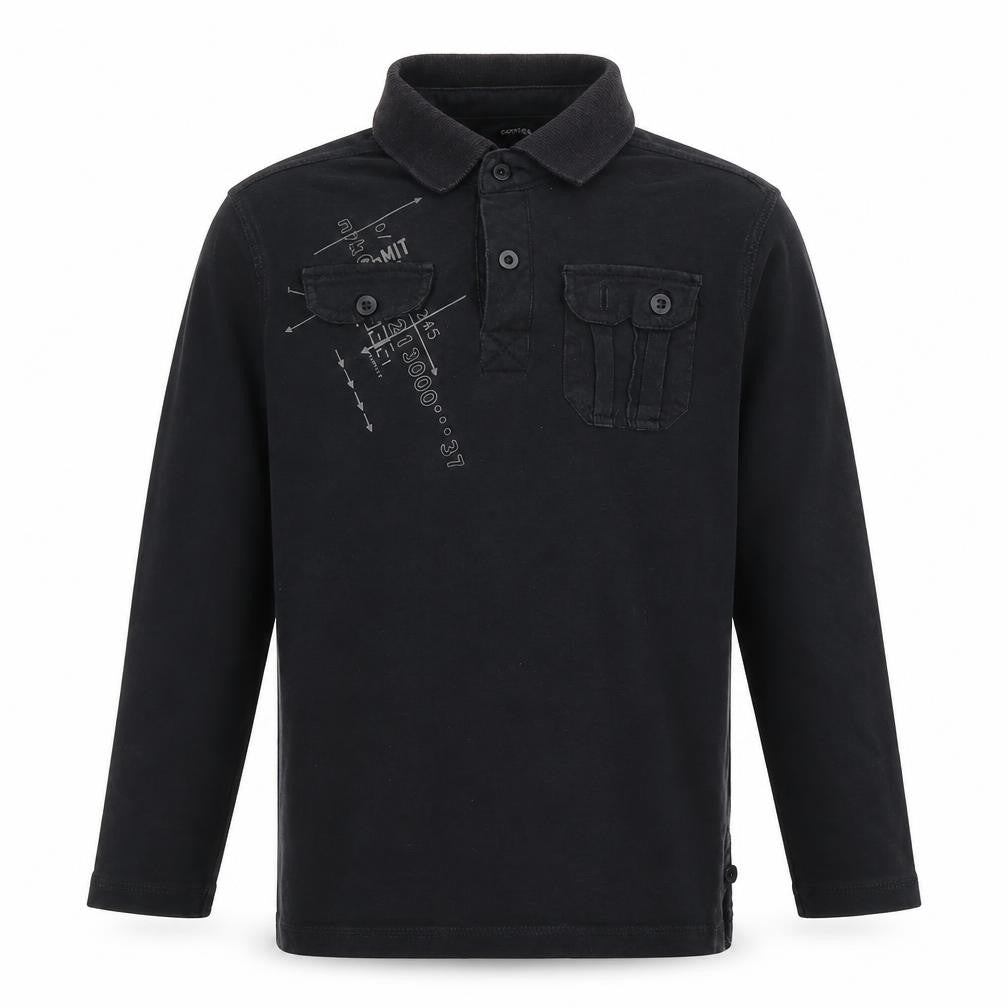 George Boys Black   Basic Polo Size 7-8 Years