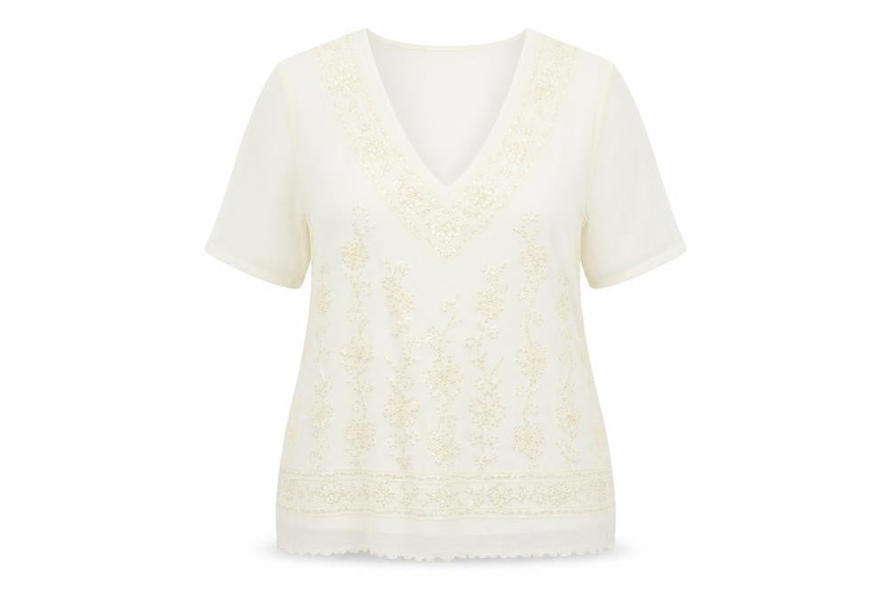 Mia Moda Womens Ivory   Basic Blouse Size 14
