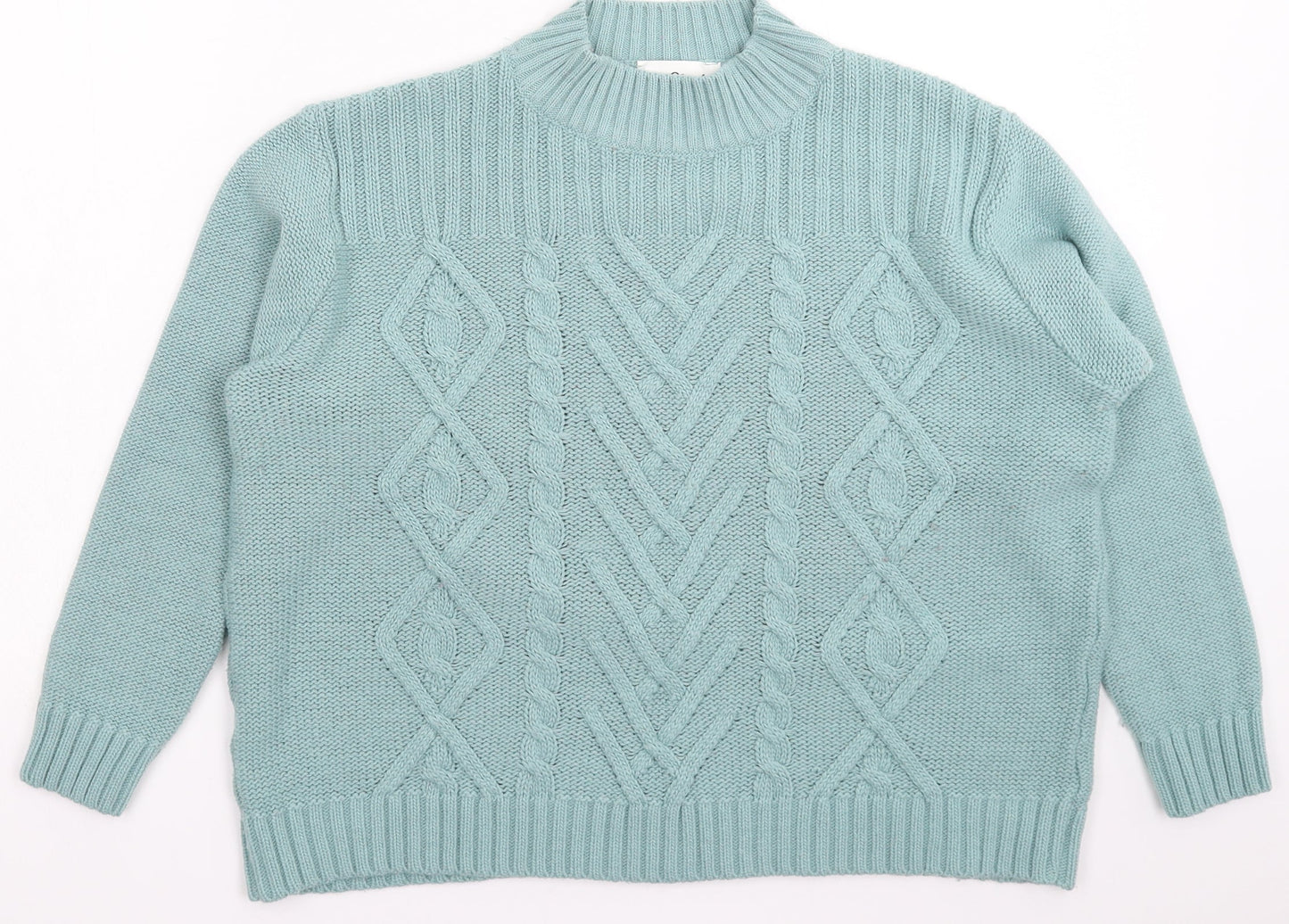 Afibel Womens Blue  Knit Pullover Jumper Size L
