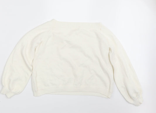 Honey Punch Womens Ivory  Rayon Pullover Jumper Size M