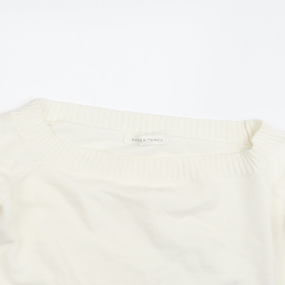Honey Punch Womens Ivory  Rayon Pullover Jumper Size M