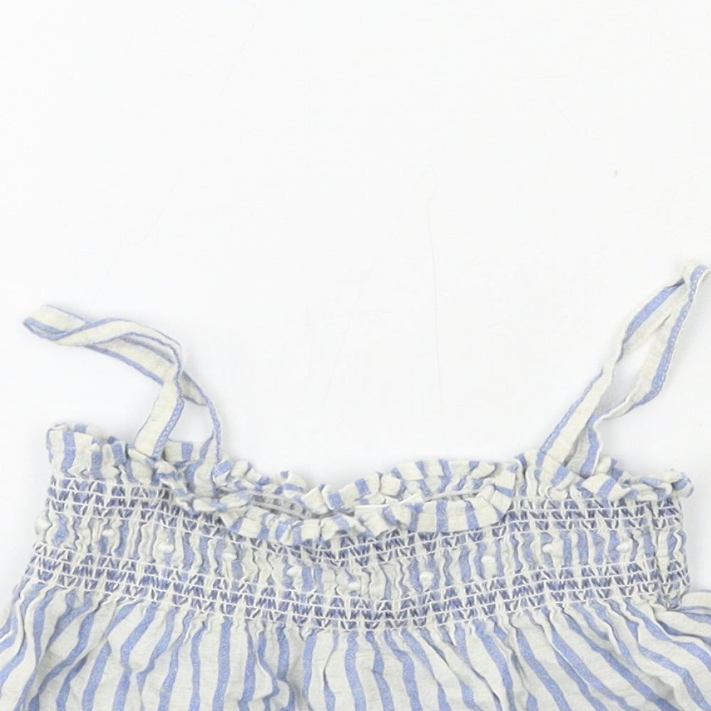 NEXT Girls Blue Striped  Basic Tank Size 12-18 Months