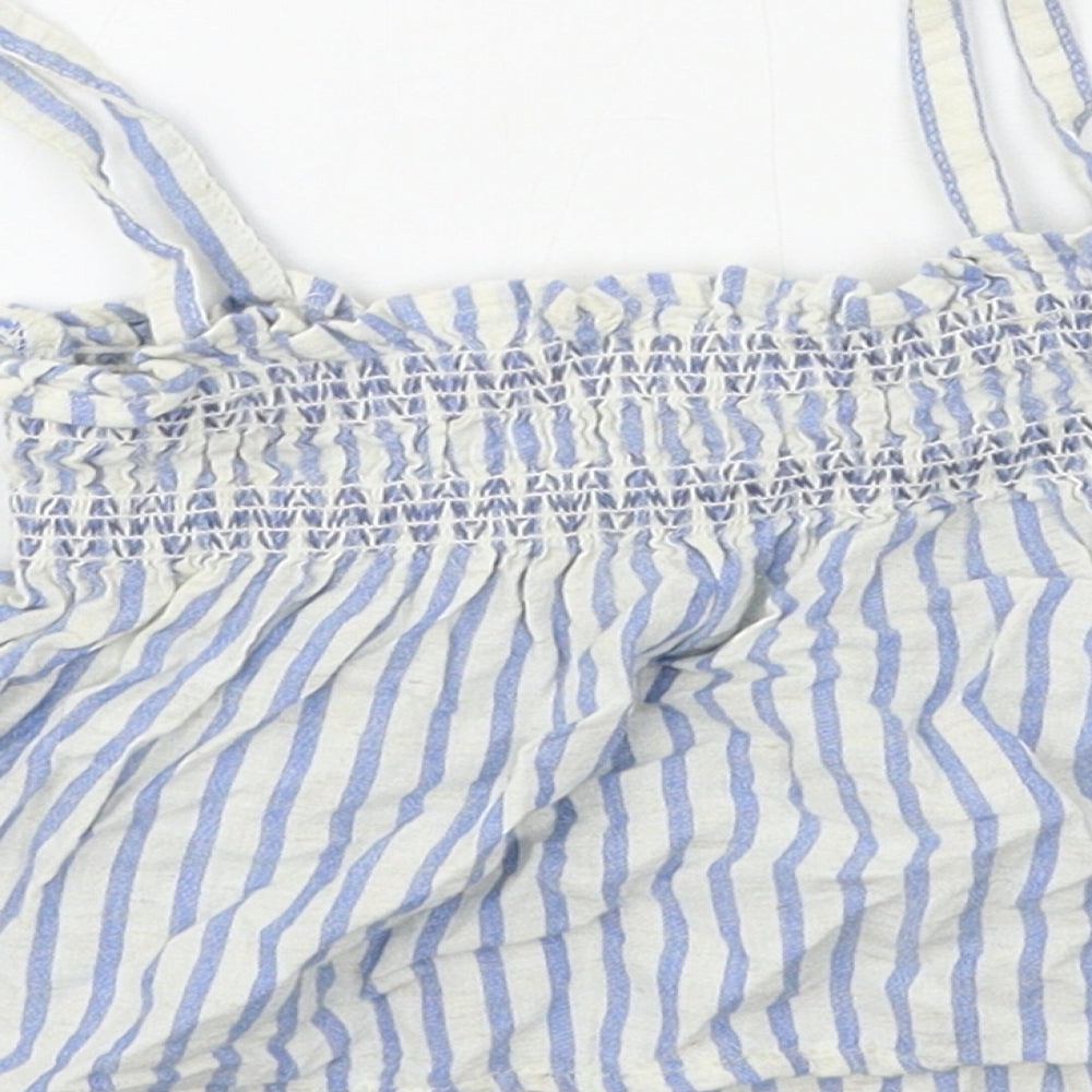 NEXT Girls Blue Striped  Basic Tank Size 12-18 Months
