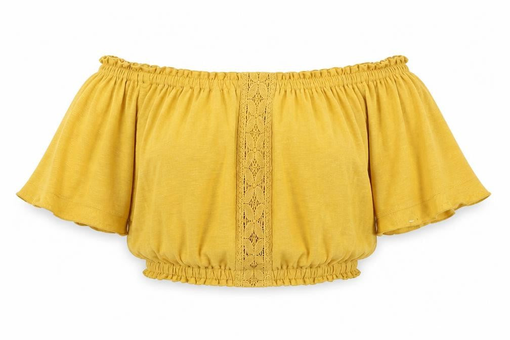 New Look Womens Yellow  Jersey Basic Blouse Size 8