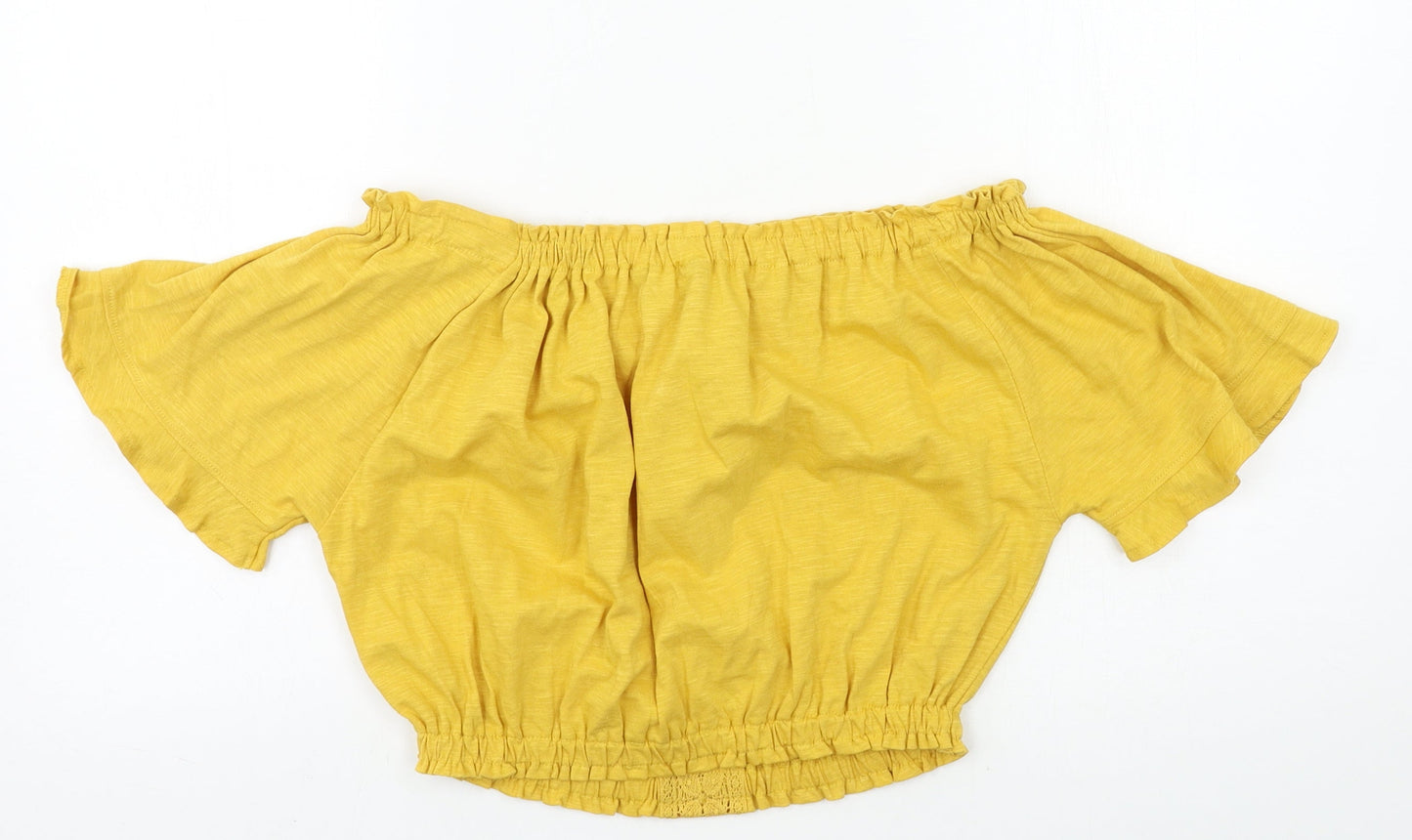 New Look Womens Yellow  Jersey Basic Blouse Size 8