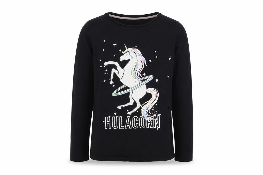 PEP & CO Girls Black  Jersey Top Pyjama Top Size 11-12 Years  - Hulacorn