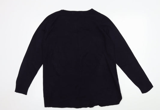 Isle Womens Blue  Knit Cardigan Jumper Size 14